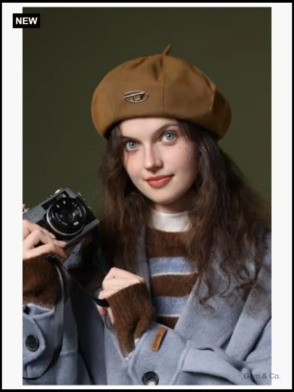 Vintage Newsboy Cap Adjustable Winter Hat Stylish Cotton Blend One Size